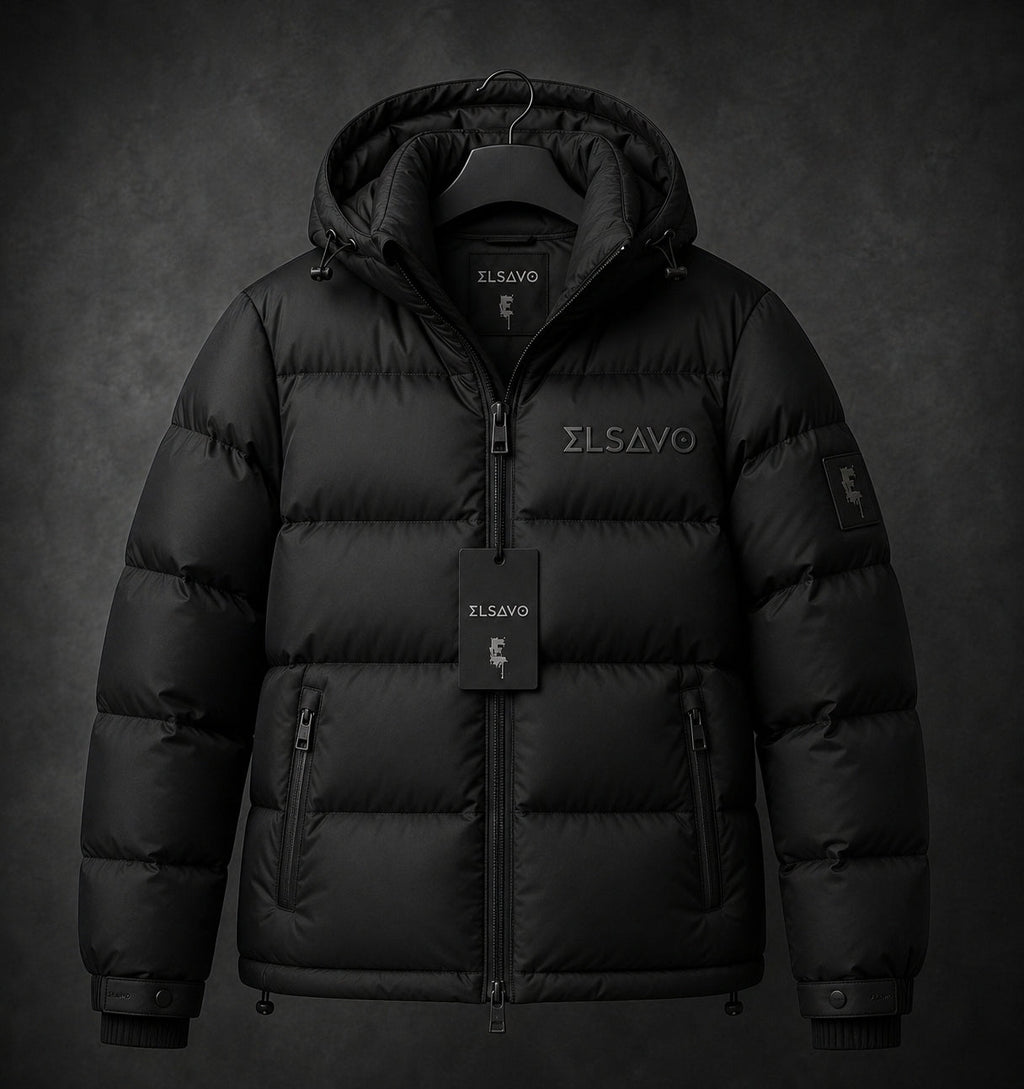 ELSAVO Coat — official black men's luxury coat by ELSAVO