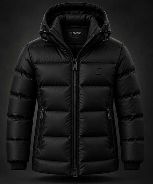 ELSAVO Black Edition — luxury thermal puffer jacket